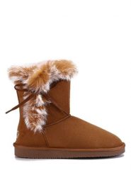 Blackfield Botki zimowe "Coma" w kolorze jasnobrązowym rozmiar: 38. Brązowe botki Blackfield, z aplikacjami, z materiału, z okrągłym noskiem, bez obcasa, bez zapięcia. Za 143.90 zł.