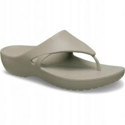 Japonki Dla Dorosłych Crocs Kadee Wedge Flip. Brązowe japonki Crocs, bez wzorów, z materiału. Za 99.99 zł.