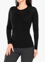 Bluza merino damska Inov-8 Merino Long Sleeve T-Shirt. Czarne bluzy Inov-8, s, bez wzorów, z materiału, bez ramiączek, bez kaptura. Za 223.29 zł.