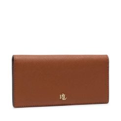 Portfel LAUREN RALPH LAUREN. Brązowe portfele Lauren Ralph Lauren, bez wzorów. Za 359.99 zł.