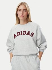 Adidas Bluza Adidas Damskie 3-Stripes Crew KU0328 Szary Loose Fit. Szare bluzy adidas, l, bez wzorów, bez kaptura. Za 259.99 zł.