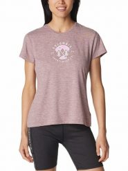 Columbia Koszulka sportowa "Sloan Ridge™" w kolorze jasnoróżowym rozmiar: XS. Różowe t-shirty sportowe Columbia, xs, bez wzorów, z materiału, bez ramiączek, outdoorowe. Za 74.81 zł.
