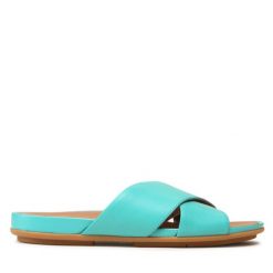 Klapki FitFlop. Niebieskie klapki FitFlop, bez wzorów, bez obcasa, bez zapięcia. Za 329.99 zł.