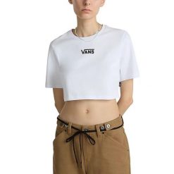 Koszulki Vans Model Flying V Crew Crop Ii Kolor Biały. Białe t-shirty sportowe Vans, bez wzorów, z bawełny, bez ramiączek. Za 209.99 zł.