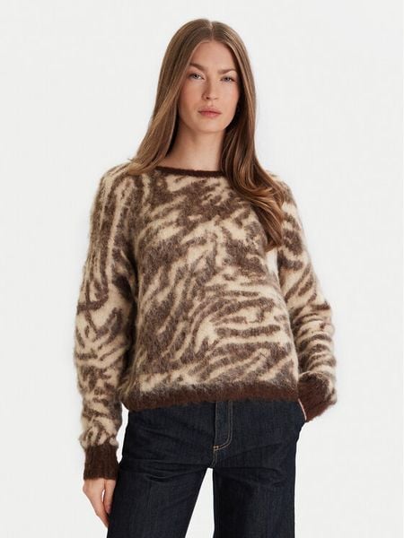 ViCOLO Sweter 55044F Brązowy Regular Fit. Brązowe swetry ViCOLO, l, bez wzorów, z syntetyku, bez ramiączek. Za 309.99 zł.