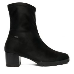 Botki HÖGL. Czarne botki Högl, bez wzorów, bez obcasa, na słupku, bez zapięcia. Za 649.99 zł.