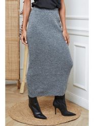 So Cachemire Spódnica dzianinowa "Doristo" w kolorze szarym rozmiar: L. Szare spódnice So Cachemire, na co dzień, l, bez wzorów, z dzianiny, maxi, proste. Za 191.42 zł.