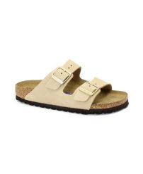 Sandały Birkenstock Arizona Sfb Skóra Nubukowa Damskie. Brązowe sandały Birkenstock, bez wzorów, z nubiku, bez obcasa, bez zapięcia. Za 881.00 zł.