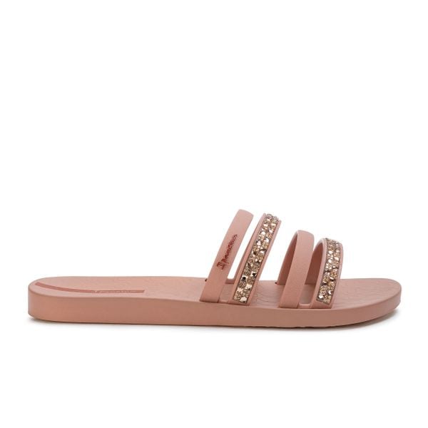 Klapki damskie Ipanema 83707 CHIC SLIDE FEM. Brązowe klapki Ipanema, bez wzorów, z materiału, eleganckie, bez obcasa, bez zapięcia. Za 69.00 zł.