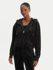 Juicy Couture Bluza Iccle JCWAS126304 Czarny Oversize. Czarne bluzy Juicy Couture, xs, bez wzorów, z syntetyku, bez kaptura. Za 439.99 zł.
