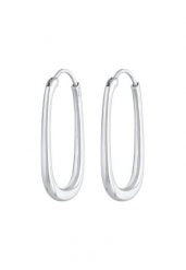 Elli PREMIUM Damskie kreole Owalne Elegancke ponadczasowe Basic w srebrze próby 925 Sterling Silver Kolczyki 1 ct. Szare kolczyki Elli PREMIUM, srebrne. Za 313.64 zł.
