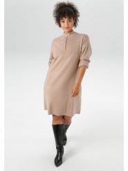 Aniston Sukienka dzianinowa w kolorze beżowym rozmiar: 50. Brązowe sukienki Aniston, na co dzień, bez wzorów, z dzianiny, bez kołnierzyka, bez ramiączek, midi, proste. Za 90.95 zł.