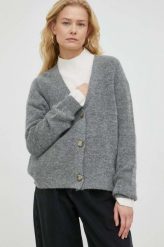 Marc O'Polo kardigan wełniany DENIM damski kolor szary. Szare swetry Marc O'Polo, l, bez wzorów, z denimu, bez ramiączek. W wyprzedaży za 530.99 zł.