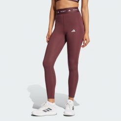 Legginsy TECHFIT 7/8. Brązowe legginsy adidas, bez wzorów, z materiału, sportowe. Za 149.99 zł.