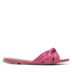 Klapki Eva Longoria. Czerwone klapki Eva Longoria, bez wzorów, bez obcasa, bez zapięcia. Za 269.99 zł.