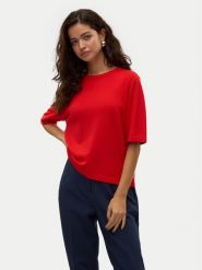 Vero Moda Sweter Silje 10320460 Czerwony Oversize. Czerwone swetry Vero Moda, l, bez wzorów, z wiskozy, bez ramiączek. Za 89.99 zł.