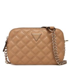 Torebka Guess. Brązowe kopertówki Guess, z aplikacjami, wizytowe, bez dodatków. Za 399.99 zł.