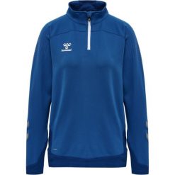 Damska bluza dresowa half zip Hummel Lead. Niebieskie bluzy Hummel, m, bez wzorów, z dresówki, eleganckie, bez ramiączek, bez kaptura. W wyprzedaży za 159.00 zł.