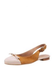 Heine Skórzane baleriny w kolorze kamelowo-beżowym rozmiar: 42. Brązowe baleriny Heine, bez wzorów, z nubiku, bez obcasa, bez zapięcia. Za 41.39 zł.