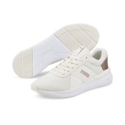 Buty do biegania damskie Puma Rose Raw Metallics. Białe buty do biegania Puma, bez wzorów, z gumy, bez zapięcia, do biegania. Za 302.00 zł.