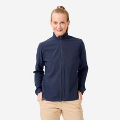 Kurtka do golfa damska Inesis RW500 wiatroszczelna hydrofobowa. Niebieskie kurtki INESIS, m, bez wzorów, z elastanu, sportowe, bez kaptura. Za 139.99 zł.