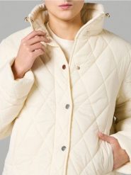 Pikowana kurtka - kremowy. Białe kurtki Sinsay, l, bez wzorów, bez kaptura. Za 69.99 zł.