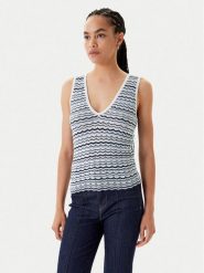 Morgan Top 251-MINKO Niebieski Regular Fit. Niebieskie topy Morgan, s, bez wzorów, z bawełny, bez kołnierzyka, bez ramiączek. Za 219.99 zł.