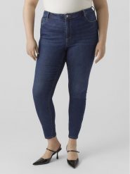 Vero Moda Curve Jeansy Phia 10285012 Granatowy Skinny Fit. Niebieskie jeansy Vero Moda Curve, bez wzorów, z jeansu. Za 99.99 zł.