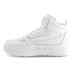 Buty do chodzenia damskie, Fila Fxventuno Le Mid Wmn. Białe buty treningowe Fila, bez wzorów, z materiału, bez zapięcia, trekkingowe. Za 387.10 zł.
