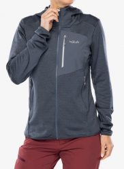 Bluza rozpinana damska Rab Ascendor Hoody. Szare bluzy RAB, l, bez wzorów, z materiału, bez kaptura, trekkingowe. Za 588.49 zł.