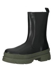 Steve Madden Skórzane kozaki w kolorze czarno-oliwkowym rozmiar: 41. Brązowe kozaki Steve Madden, na zimę, bez wzorów, bez obcasa, bez zapięcia. Za 295.16 zł.
