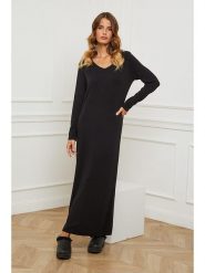 So Cachemire Sukienka dzianinowa "Abalone" w kolorze czarnym rozmiar: S. Czarne sukienki So Cachemire, na co dzień, s, bez wzorów, z dzianiny, bez kołnierzyka, bez ramiączek, maxi, proste. Za 123.25 zł.