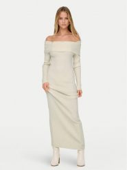 ONLY Sukienka dzianinowa Katia 15342132 Écru Regular Fit. Sukienki ONLY, xl, bez wzorów, z dzianiny, bez kołnierzyka, bez ramiączek. Za 129.99 zł.