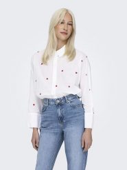ONLY Koszula w kolorze białym rozmiar: M. Białe koszule ONLY, m, bez wzorów, z bawełny, bez kołnierzyka, bez ramiączek. Za 132.98 zł.