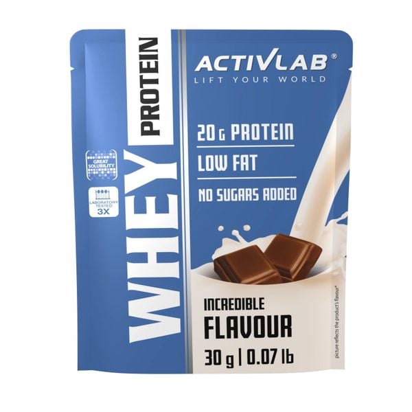 Białko serwatkowe WHEY PROTEIN saszetka 30g Activlab. Nerki i saszetki ACTIVLAB, bez wzorów, sportowe, bez dodatków. Za 4.99 zł.