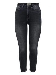 ONLY Dżinsy - Skinny fit - w kolorze czarnym rozmiar: W26/L32. Czarne jeansy ONLY, l, z aplikacjami, ze skóry, klasyczne, z podwyższonym stanem. Za 101.23 zł.