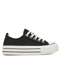 Trampki DeeZee. Czarne trampki DeeZee, bez wzorów, bez zapięcia. Za 119.99 zł.