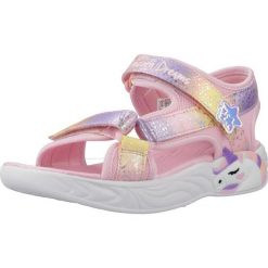 Sandały SKECHERS 302682L Rose. Czerwone sandały Skechers, bez wzorów, z materiału, sportowe, bez obcasa, bez zapięcia. Za 216.99 zł.