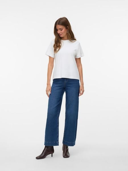 Vero Moda Dżinsy - Comfort fit - w kolorze granatowym rozmiar: W27/L32. Niebieskie jeansy Vero Moda, l, bez wzorów, z podwyższonym stanem. Za 104.99 zł.