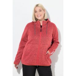 Damskie Sweter na polarze pluszowy polar dwukierunkowy suwak odblaski. Brązowe bluzy z polaru Ulla Popken, na zimę, plus size, bez wzorów, z materiału, sportowe, plus size, bez ramiączek. Za 349.99 zł.