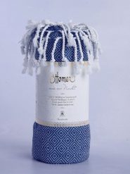 Ottoman Chusta hammam "Raute" w kolorze niebieskim - 190 x 105 cm rozmiar: onesize. Niebieskie chusty Ottoman, bez wzorów, z bawełny. Za 65.99 zł.