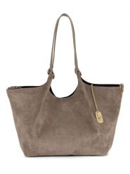 Anna Morellini Skórzany shopper bag "Lucria" w kolorze szarobrązowym - 35 x 27 x 19 cm rozmiar: onesize. Brązowe shopper bag Anna Morellini, bez wzorów, z materiału, na ramię, bez dodatków. Za 426.99 zł.