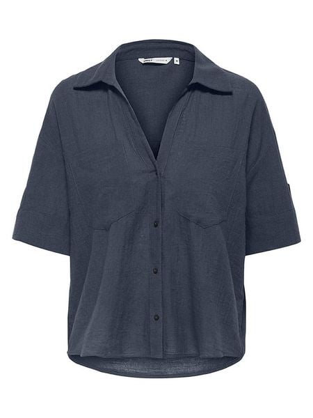 ONLY Koszula w kolorze granatowym rozmiar: XL. Niebieskie koszule ONLY, xl, bez wzorów, z bawełny, bez kołnierzyka, bez ramiączek. Za 87.81 zł.