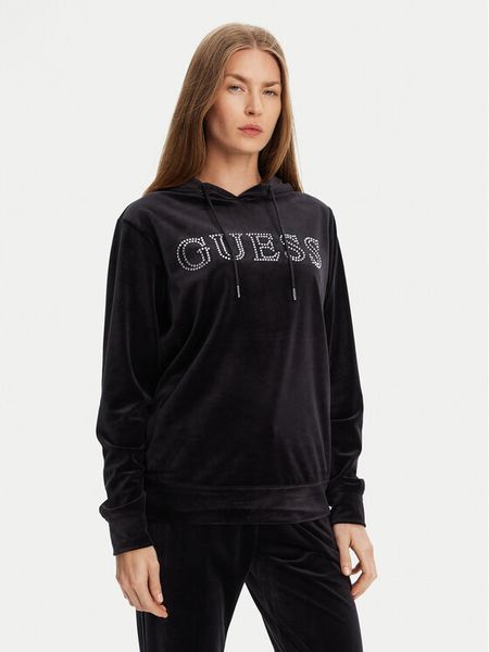Guess Bluza V4RQ25 K0232 Czarny Regular Fit. Czarne bluzy Guess, xl, z aplikacjami, z syntetyku, bez ramiączek, bez kaptura. Za 229.99 zł.