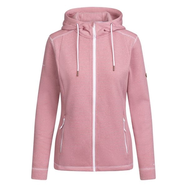Bluza Polarowa Damska Rootless Stripe Marl AT200. Czerwone bluzy bez kaptura Trespass, na zimę, s, bez wzorów, z materiału, z kapturem, trekkingowe. Za 345.99 zł.