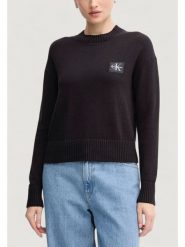 Calvin Klein Jeans Sweter CK EMBRO BADGE SWEAT Czarny Sweat Fit. Czarne swetry Calvin Klein Jeans, xxl, bez wzorów, z jeansu, bez ramiączek. Za 389.99 zł.