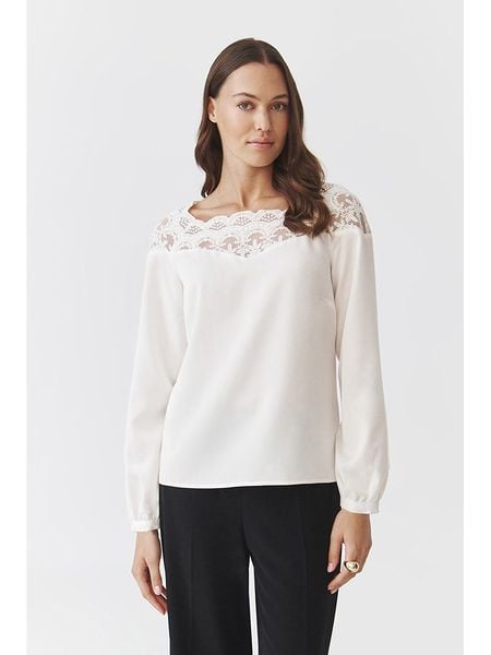 TATUUM Bluzka w kolorze kremowym rozmiar: 38. Brązowe bluzki Tatuum, bez wzorów, z koronki, bez kołnierzyka, bez ramiączek. Za 130.81 zł.