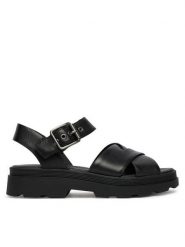 Clarks Sandały Orinoco3 Cross 26186091 Czarny. Czarne sandały Clarks, bez wzorów, ze skóry, bez obcasa, na płaskiej podeszwie, bez zapięcia. Za 389.99 zł.