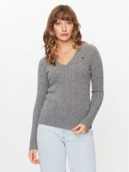 Polo Ralph Lauren Sweter 211910422013 Szary Regular Fit. Szare swetry Polo Ralph Lauren, xs, bez wzorów, z wełny, bez ramiączek. Za 689.99 zł.