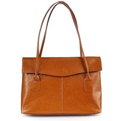 Torebka skórzana damska DAN-A T49 camel. Brązowe torebki klasyczne DAN-A, bez wzorów, ze skóry, eleganckie, bez dodatków. Za 399.99 zł.